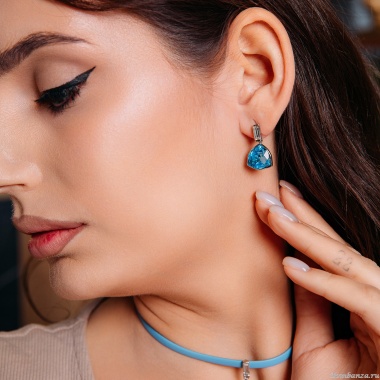 Серьги Fiore Luna, Aquamarine